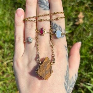 Australian iron stone interchangeable necklace